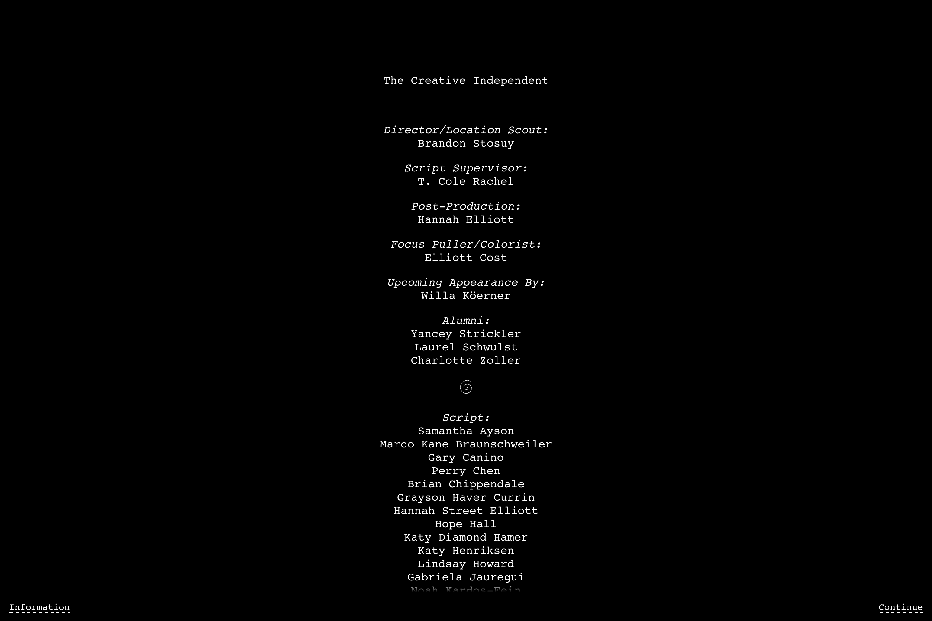 The Creative Independent Weekend Credits